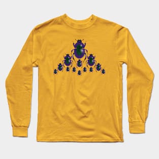 Scarab Beetles marching in formation Long Sleeve T-Shirt